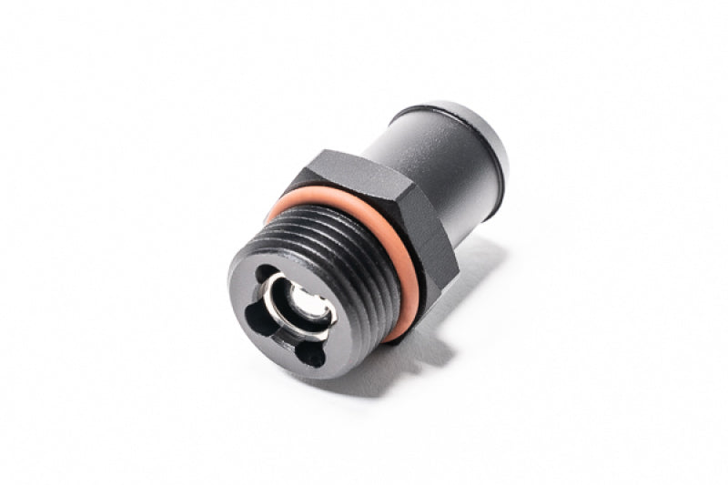 Radium Engineering 10AN ORB to .75in Barb Roll Over Valve with Integrated Steel Ball, Aluminum Construction