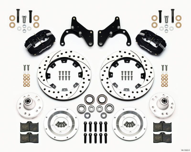Wilwood Forged Dynalite Front Kit 12.19in Drilled for 65-68 Chevy Impala Drum Spindle - OneFastShop