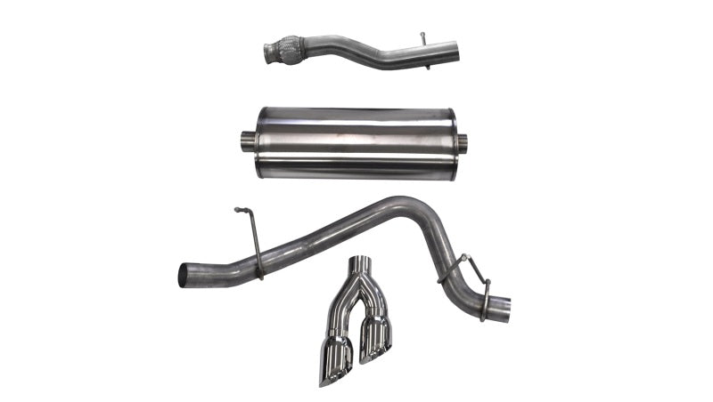 Corsa Performance Cat-Back Exhaust System 3in Single Side Exit Twin 4in Polished Tips - GMC Yukon XL 1500 5.3L V8 2015-2020 - OneFastShop