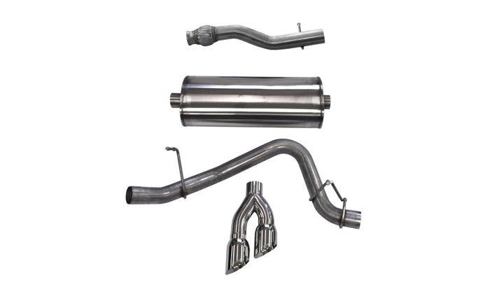 Corsa Performance Cat-Back Exhaust System 3in Single Side Exit Twin 4in Polished Tips - GMC Yukon XL 1500 5.3L V8 2015-2020 - OneFastShop
