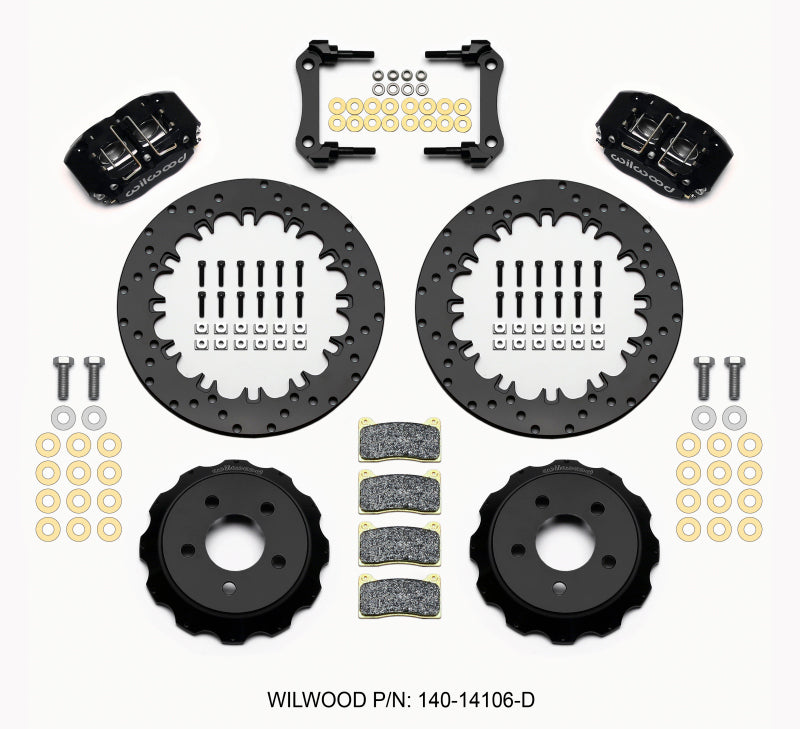 Wilwood Dynapro 4R Rear Drag Brake Kit 12.90in Drilled - Ford Mustang 2015-2017
