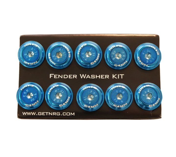 NRG Fender Washer Kit With Color Matched M6 Bolt Rivets (Blue) - Set of 10