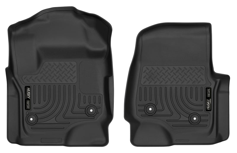 Husky Liners X-Act Contour Black Vinyl Floor Liners for 2017 Ford F-250 Super Duty Crew Cab