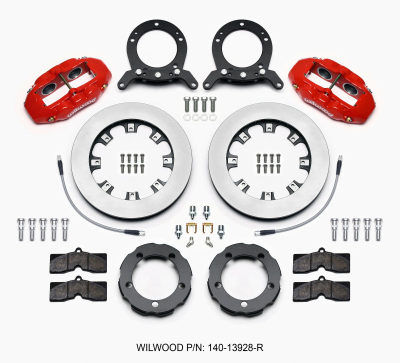 Wilwood D8 Front Hat Kit 12.19in Rotor Red 76-77 Ford Bronco Dana 44 - OneFastShop
