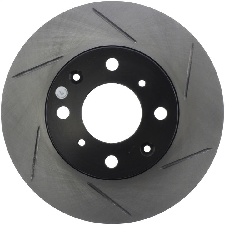 StopTech Power Slot Front Left Rotor for 93-00 Honda Civic DX with Rr Drum Brakes - OneFastShop