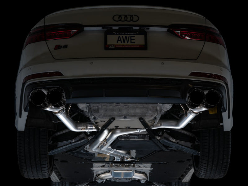 AWE Tuning Track Edition Exhaust - Audi C8 S6/S7 2.9T V6 AWD - Diamond Black Tips