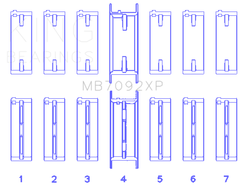 King Engine Bearings Performance Main Bearing Set +0.25mm Size - Nissan RB26DETT
