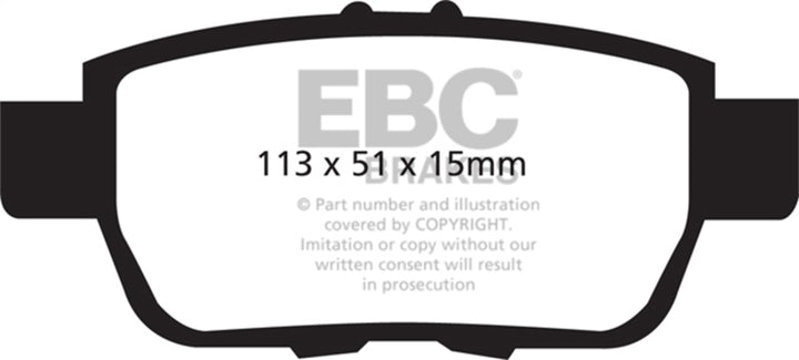 EBC Yellowstuff Rear Brake Pads for 09-14 Acura TL 3.5 - OneFastShop