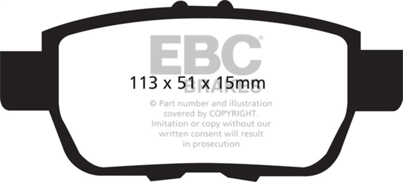 EBC Yellowstuff Rear Brake Pads for 09-14 Acura TL 3.5 - OneFastShop