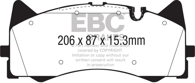 EBC Redstuff Front Brake Pads for 2015+ Mercedes-Benz C63 AMG (W205) 4.0L Twin Turbo