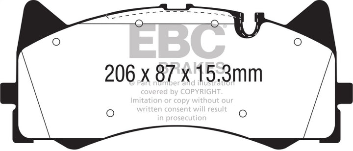 EBC Yellowstuff Front Brake Pads for 2015+ Mercedes-Benz C63 AMG (W205) 4.0L Twin Turbo - OneFastShop