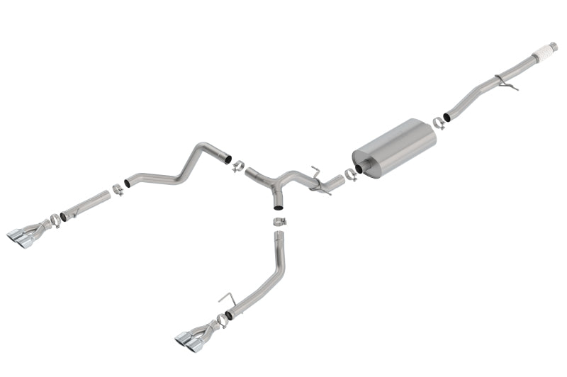 Borla Touring Cat-Back Exhaust System with Quad Tips for 2019 Chevy Silverado 1500 5.3L V8 CC SB 147.4in WB - OneFastShop