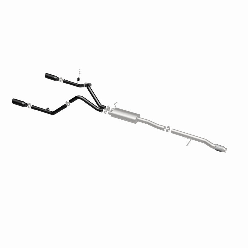 Magnaflow Cat-Back Exhaust 4in Black Dual Split Tips 14-15 Chevy Silverado/GMC Sierra 4.3L-5.3L - OneFastShop