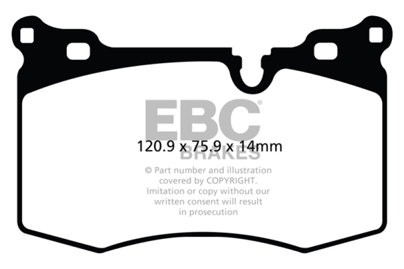 EBC Yellowstuff Front Brake Pads for 09-14 Mini Hardtop 1.6 Turbo J.C Works - OneFastShop