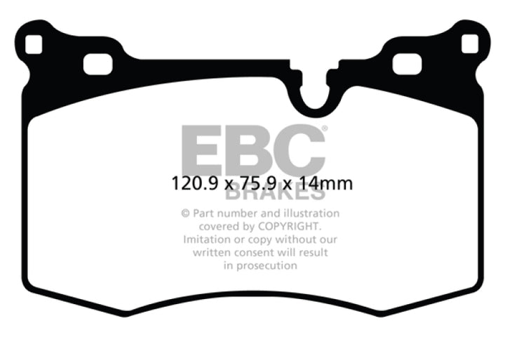 EBC Yellowstuff Front Brake Pads for 09-14 Mini Hardtop 1.6 Turbo J.C Works - OneFastShop