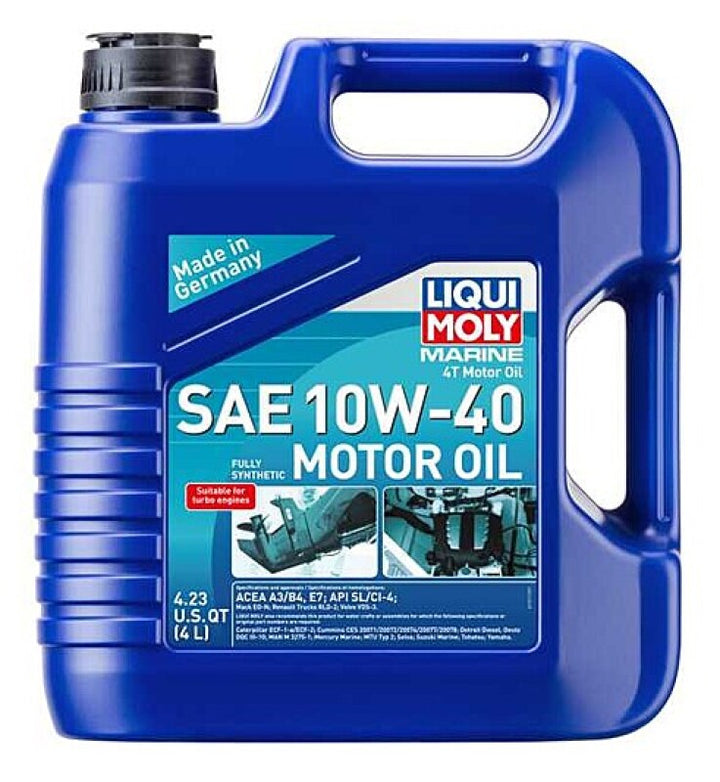 LIQUI MOLY Marine 4T Fully Synthetic Motor Oil SAE 10W40 Heavy Duty Wear Protection - OneFastShop