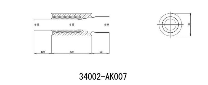 HKS Universal Exhaust H/M SUS 130-65 MOQ 8pcs