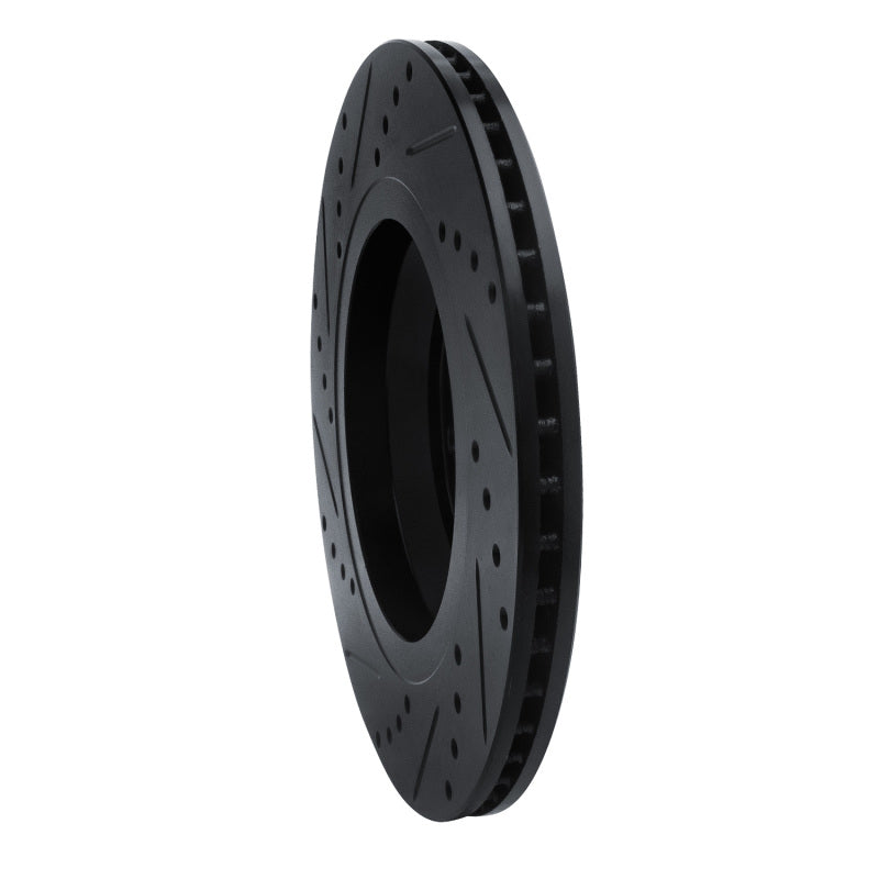 R1 15-25 Volkswagen GTI Rear Right Drilled And Slotted Black Brake Rotor