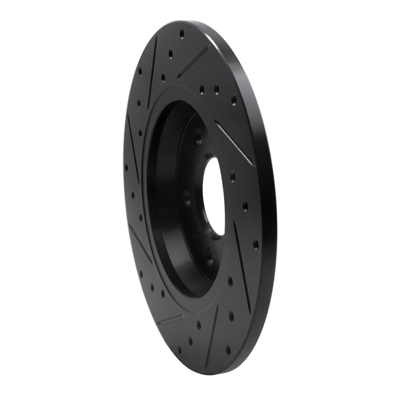 R1 09-25 Audi A4 Rear Right Drilled and Slotted Black Brake Rotor