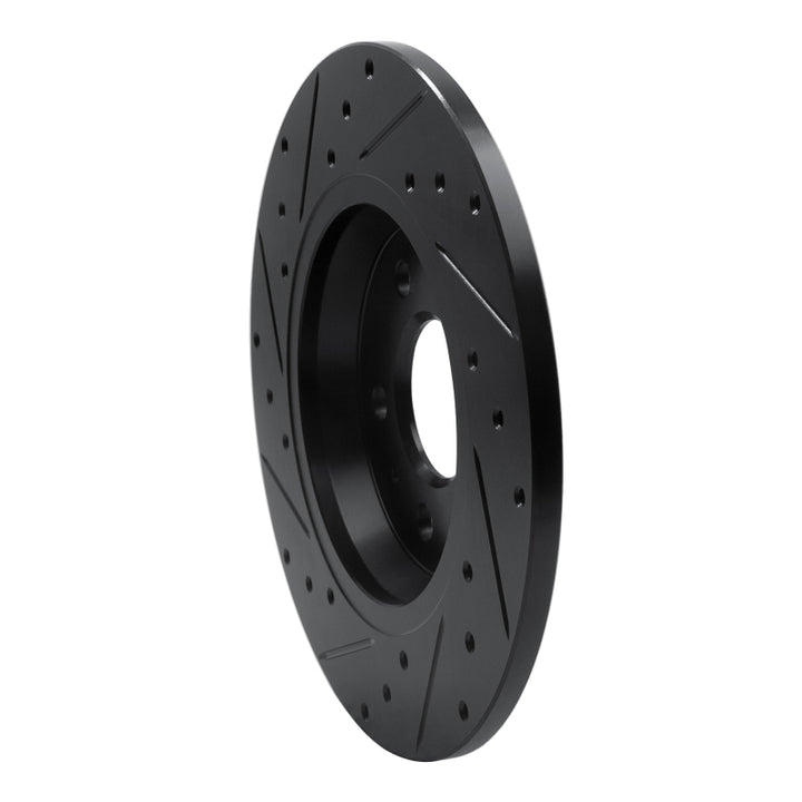 R1 09-25 Audi A4 Rear Right Drilled and Slotted Black Brake Rotor