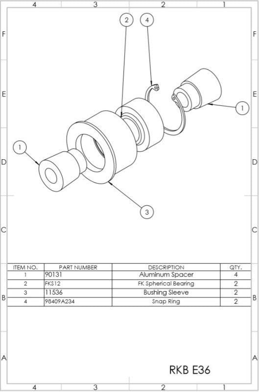 SPL Parts Rear Knuckle Bushings for BMW E36/E46 3 Series (90-00)