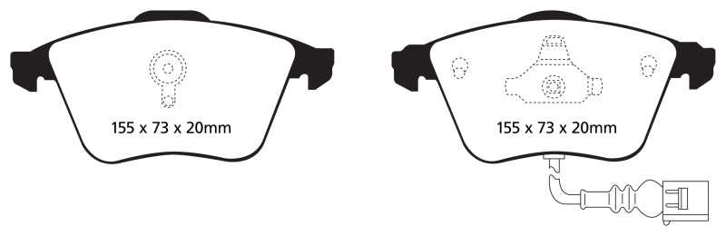 EBC Redstuff Front Brake Pads for 07-10 Audi TT Quattro 3.2 - OneFastShop