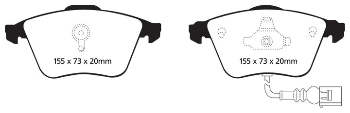 EBC Yellowstuff Front Brake Pads for 07-10 Audi TT Quattro 3.2 - OneFastShop