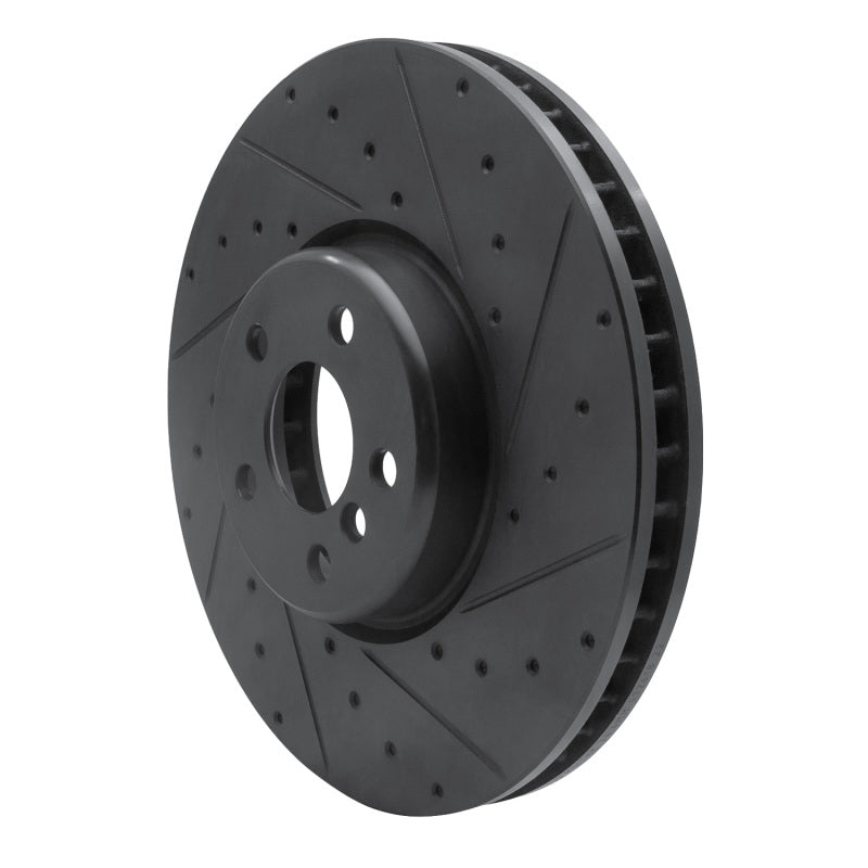 R1 16-25 BMW 230I xDrive Right Front Drilled and Slotted Black Brake Rotor