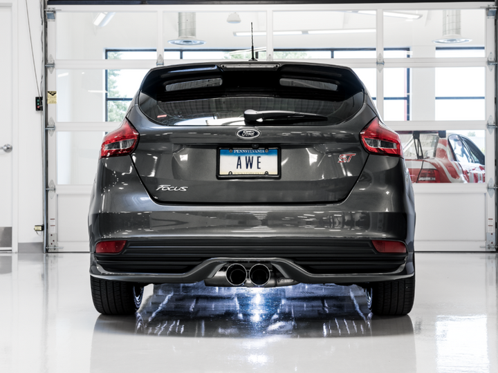 AWE Tuning Track Edition Cat-Back Exhaust for Ford Focus ST - Diamond BlackTips (2013-2018) - OneFastShop