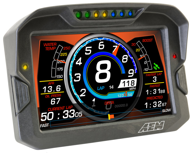 AEM CD-7 Non Logging GPS Enabled Race Dash Carbon Fiber Digital Display without VDM (CAN Input Only)