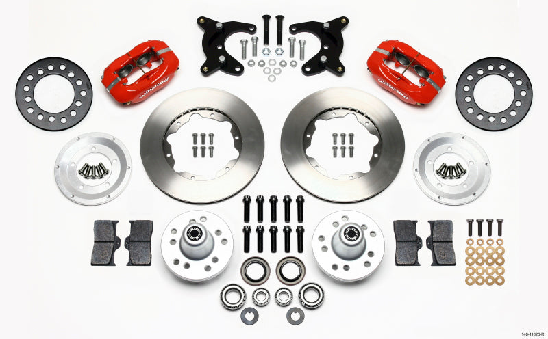 Wilwood Forged Dynalite Front Kit 11.00in Red for 65-72 Dodge Plymouth A Body - Upgrades 10in Drum Brakes - OneFastShop