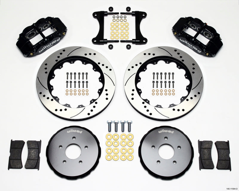 Wilwood Narrow Superlite 6R Front Hat Kit 14.00in Drilled Nissan 370Z Infiniti G35 G37 2007-2012 - OneFastShop