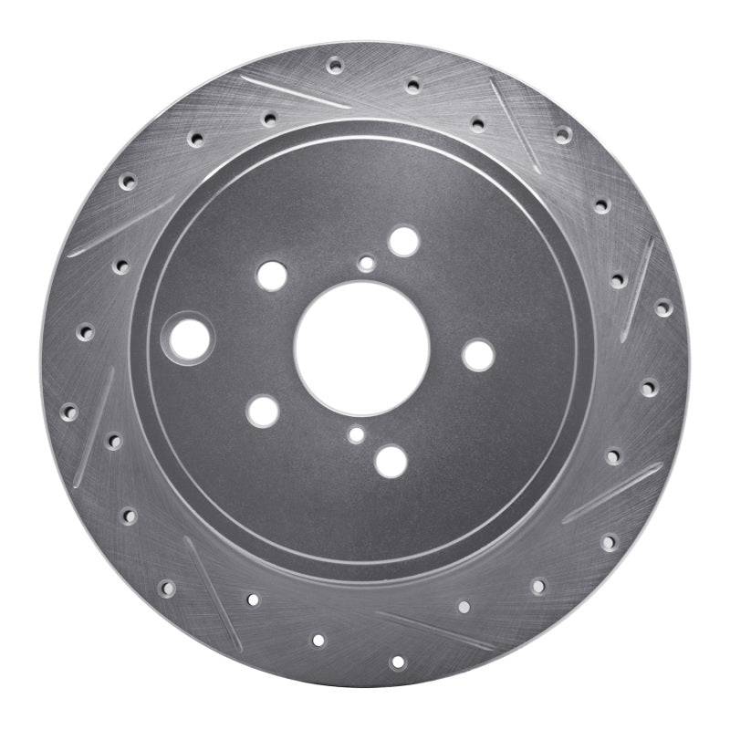R1 Concepts Rear Right Drilled & Slotted Brake Rotor - Scion FR-S / Subaru BRZ / Toyota 86 2013-2025 - Silver