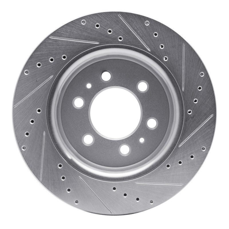 R1 07-21 Ford Expedition Front Left Drilled And Slotted Silver Brake Rotor