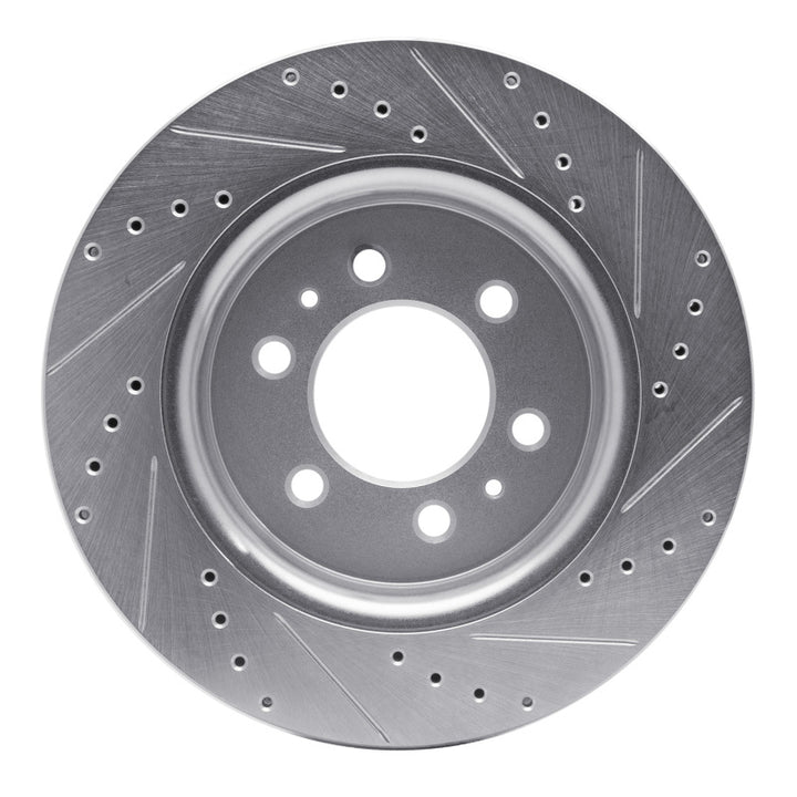 R1 07-21 Ford Expedition Front Left Drilled And Slotted Silver Brake Rotor