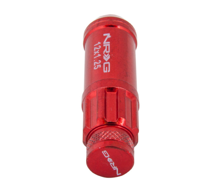 NRG 700 Series Steel Lug Nut with Dust Cap Cover Set - Red - OneFastShop