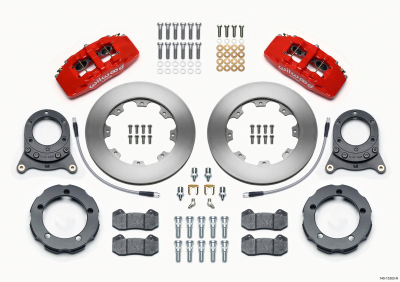 Wilwood Dynapro 6 Front Hat Kit 11.75in Rotor Red 66-75 Ford Bronco Dana 30/44 - OneFastShop