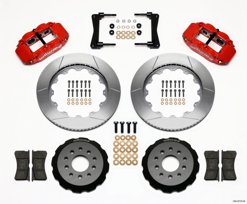 Wilwood Narrow Superlite 6R Front Hat Kit 14.00in Red for 2005-2014 Ford Mustang - OneFastShop