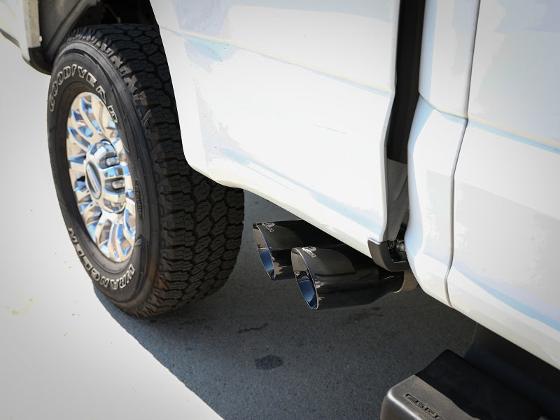 aFe Rebel Series 3in 409 SS Cat-Back Exhaust with Black Tips for Ford F-250/F350 V8 6.2L/7.3L