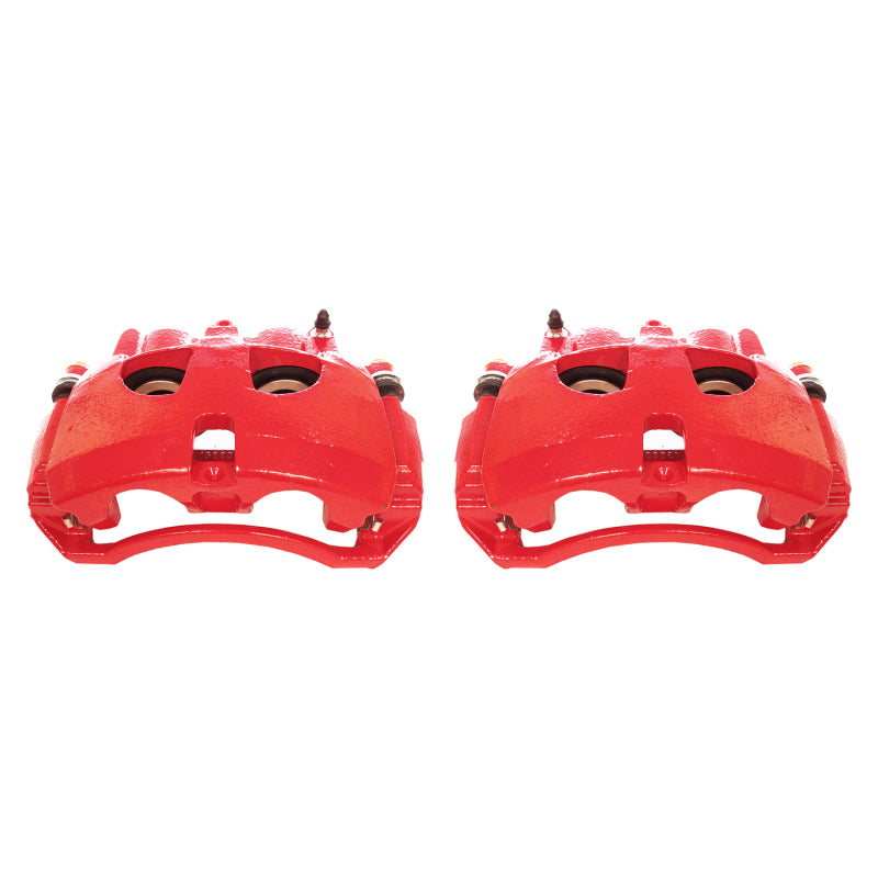 PowerStop Front Red Calipers with Brackets Pair for 09-10 Dodge Ram 2500 - OneFastShop