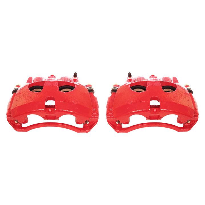 PowerStop Front Red Calipers with Brackets Pair for 09-10 Dodge Ram 2500 - OneFastShop