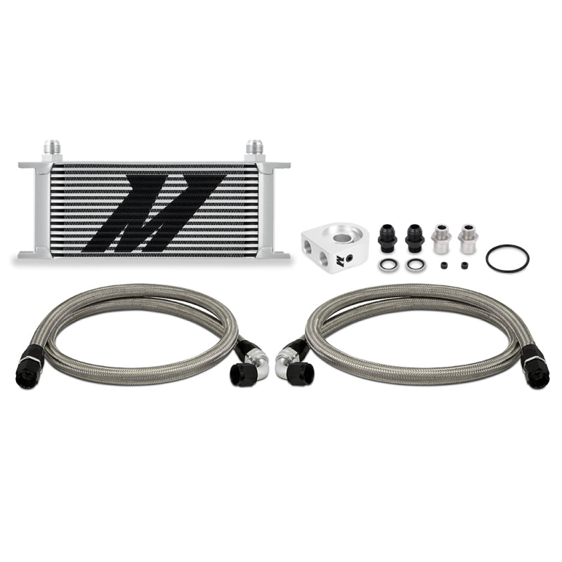 Mishimoto Universal Oil Cooler Kit 16 Row Silver System - OneFastShop
