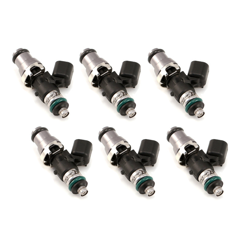 Injector Dynamics ID1050-XDS Fuel Injectors - 48mm, 14mm Grey Top Adapter, 14mm Lower O-Ring - Set of 6