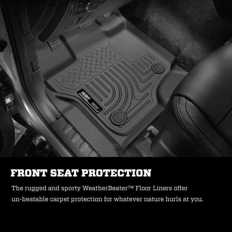 Husky Liners Weatherbeater Black Floor Liners for 17 Ford F-250 Super Duty SuperCab