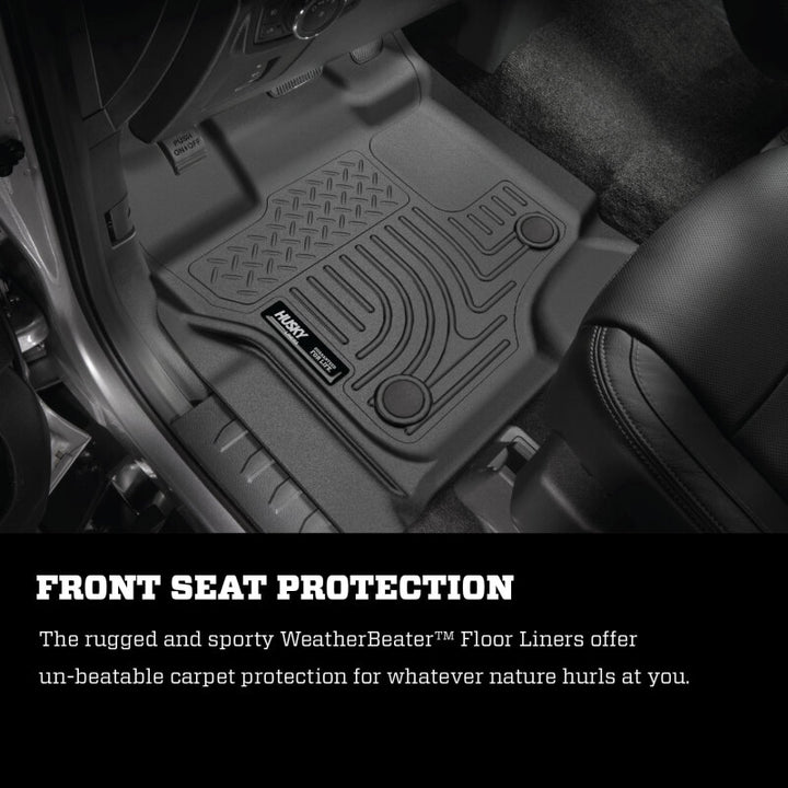 Husky Liners Weatherbeater Black Floor Liners for 17 Ford F-250 Super Duty SuperCab