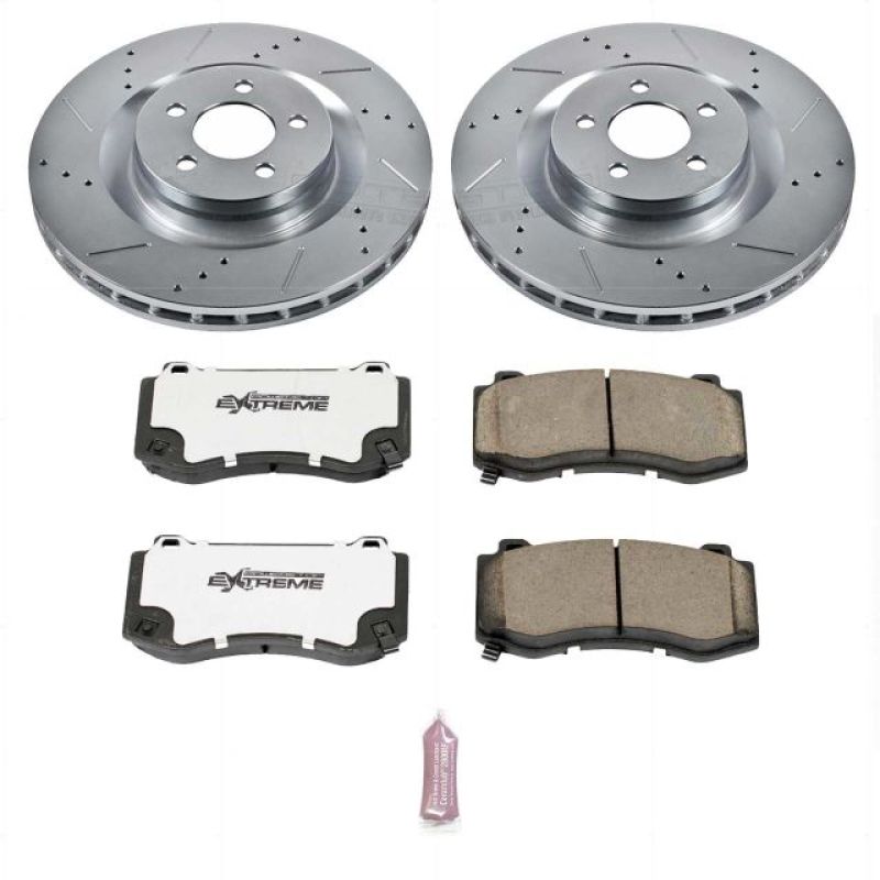 PowerStop Z26 Street Warrior Brake Kit for 05-10 Chrysler 300 SRT8 - High Performance Drilled & Slotted Rotors and Ceramic Pads - OneFastShop