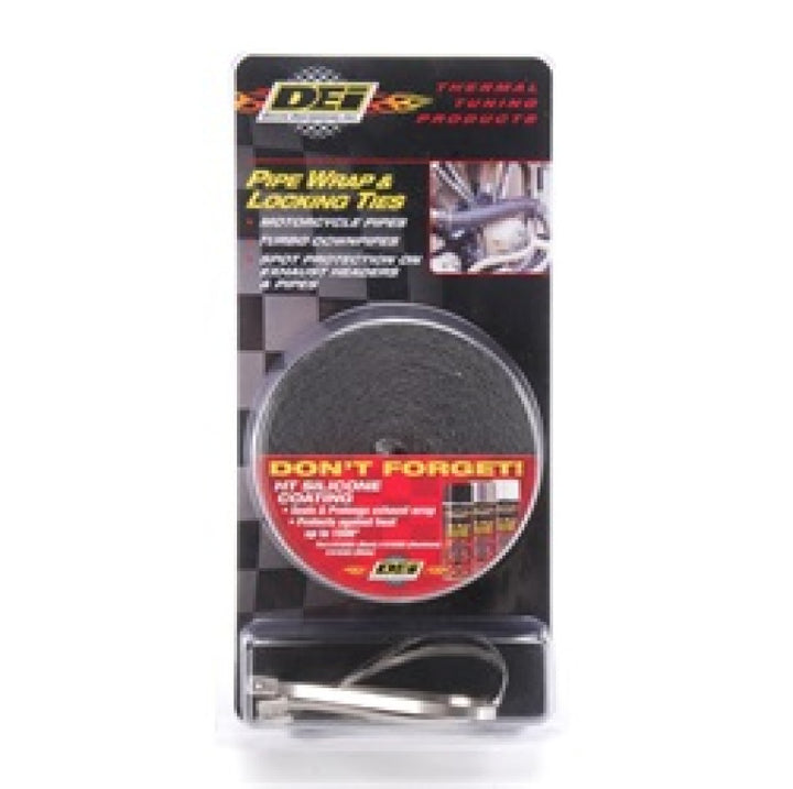 DEI Exhaust Wrap Kit - Pipe Wrap and Locking Tie - Black.