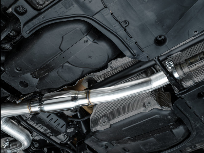 AWE Touring Edition Quad Exhaust - 3in, Diamond Black Tips for Volkswagen Golf R MK8