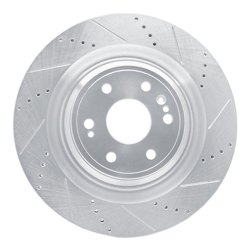 R1 14-20 Cadillac Escalade Front Right Drilled and Slotted Silver Brake Rotor