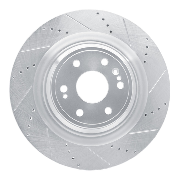 R1 14-20 Cadillac Escalade Front Right Drilled and Slotted Silver Brake Rotor